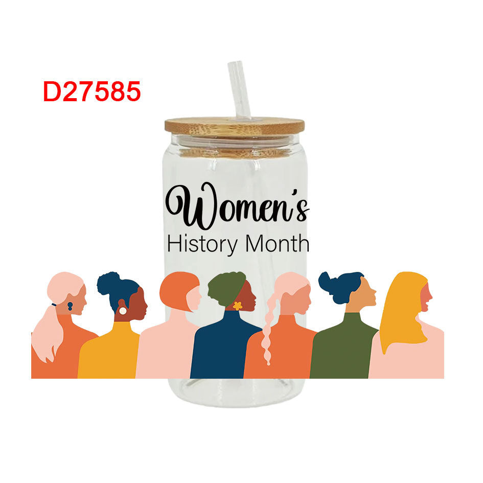 Wholesale Women's History Monthly Series 16oz Cup UV DTF Wraps