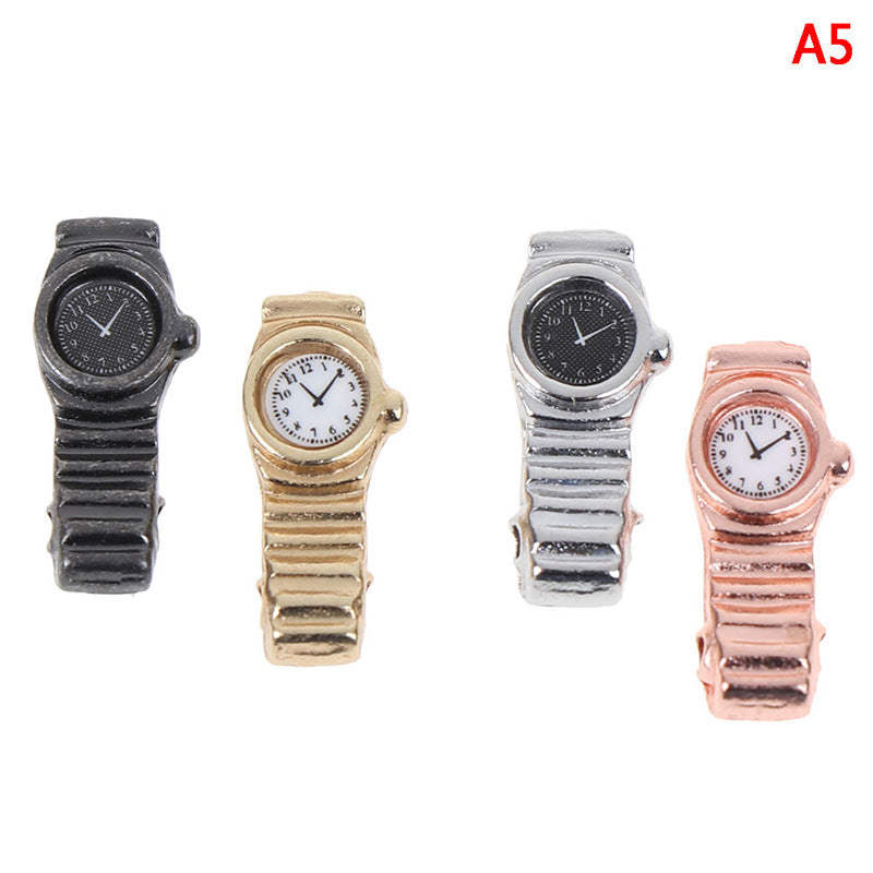 Wholesale Miniature Metal Dollhouse Model Toy DIY Microscopic Watch Wristwatch Compact Scale Collectible Building Model for Adults