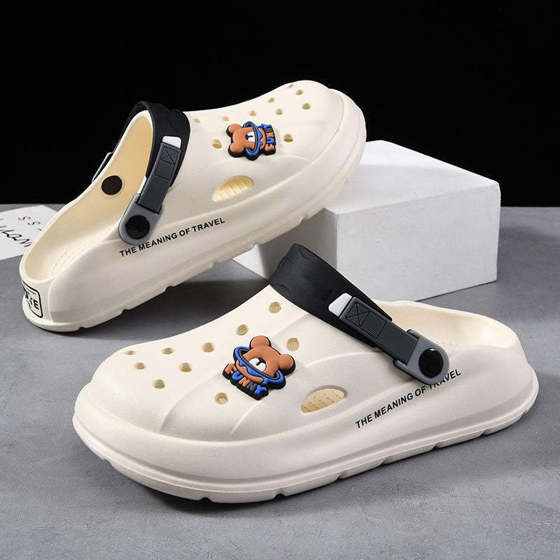 Wholesale Men's summer thick-soled casual sports non-slip soft-soled sandals outdoor dual-use drooping beach slippers