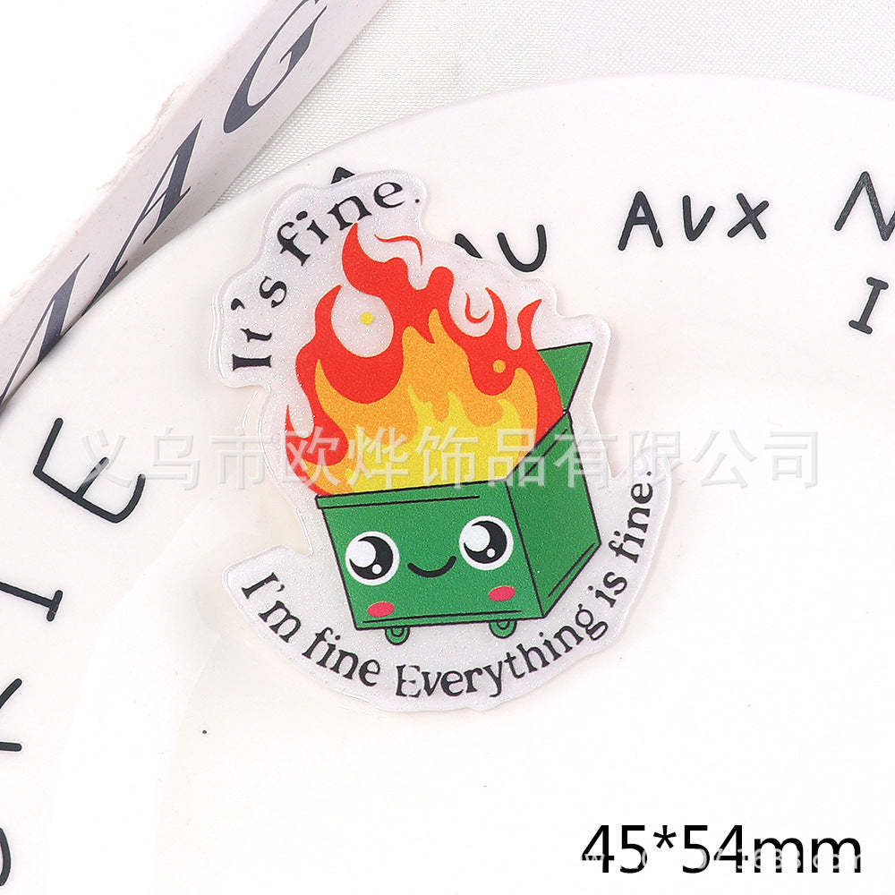 Wholesale 10pcs loose powder cartoon nurse clothes letters acrylic DIY patch accessories