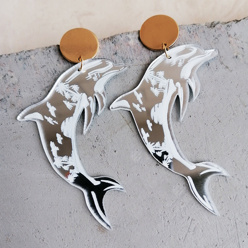 Wholesale 2pairs/pack Acrylic Summer Dolphin Holiday Earrings
