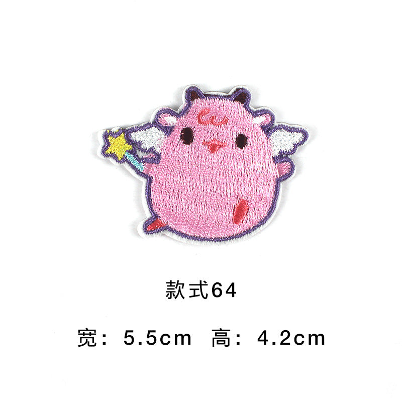 Wholesale Cute Cartoon Embroidered Cloth Patches Self Adhesive Badges For Coat Decoration DIY Craft Supply Gift