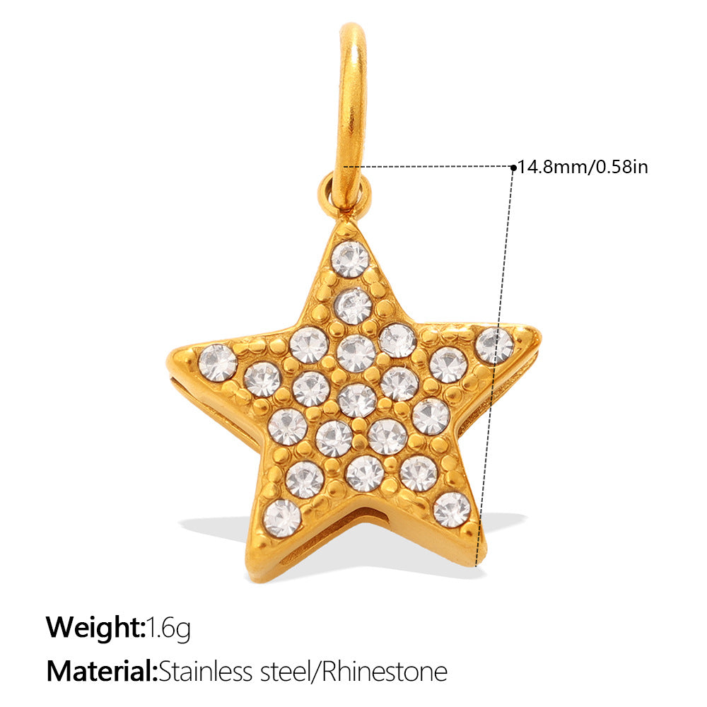 Wholesale Star Moon Angel Diamond Set Necklace Pendant Accessories