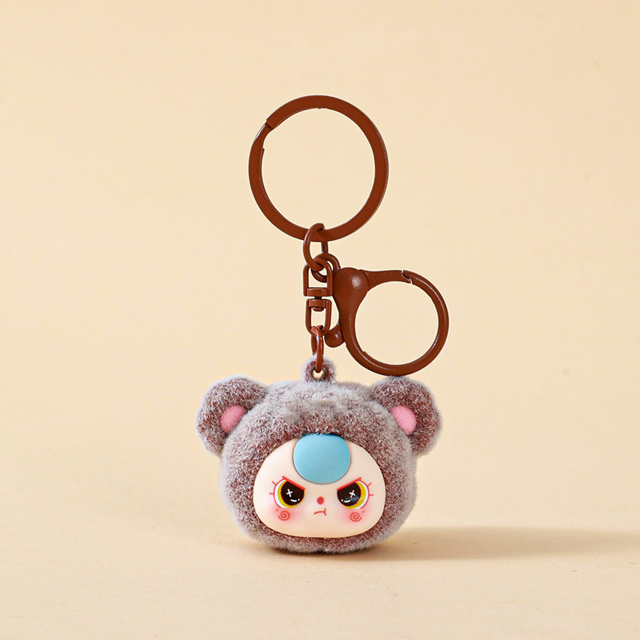 Wholesale Flocked bear keychain pendant