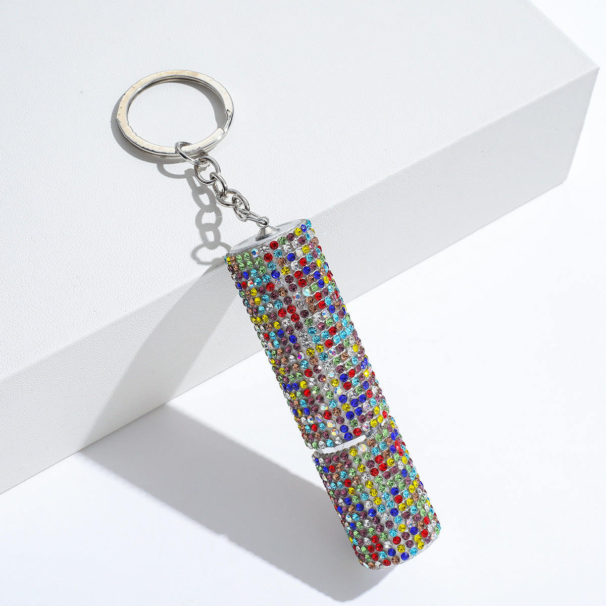 Wholesale Colorful Leopard Print Rhinestone Perfume Bottle Portable Multifunctional Keychain
