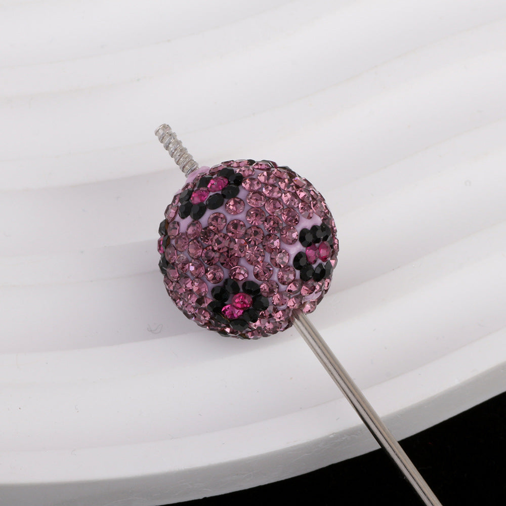 Wholesale 2CM Classic Leopard Print Round Beads with Large Hole,  Polymer Clay Straight Hole Beads,  DIY Phone Keychain Necklace Accessories