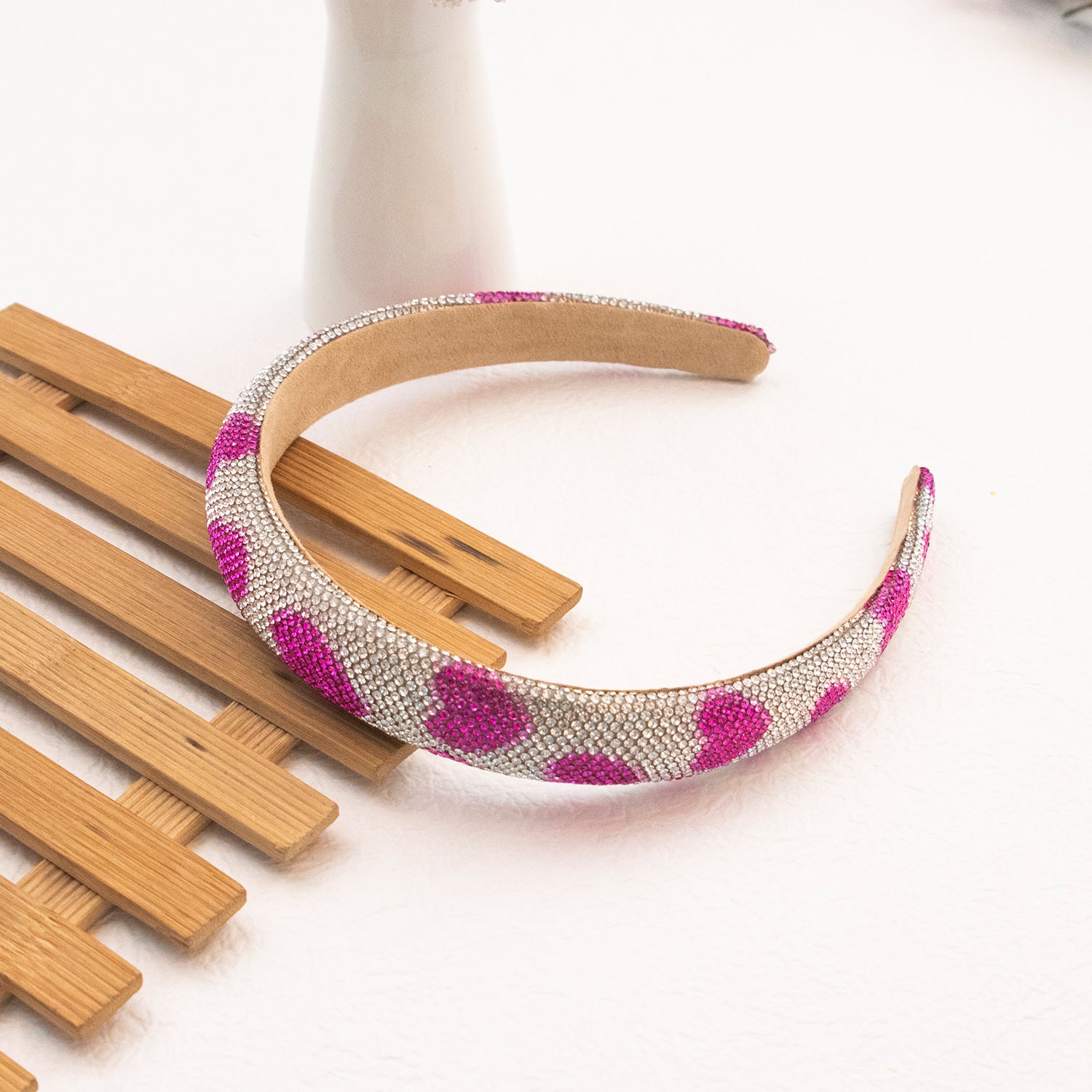 Wholesale Sponge Perm Diamond Love Two-color Headband