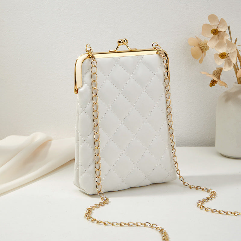 bolso de monedas de bolsas de clip de rhombus PU al por mayor