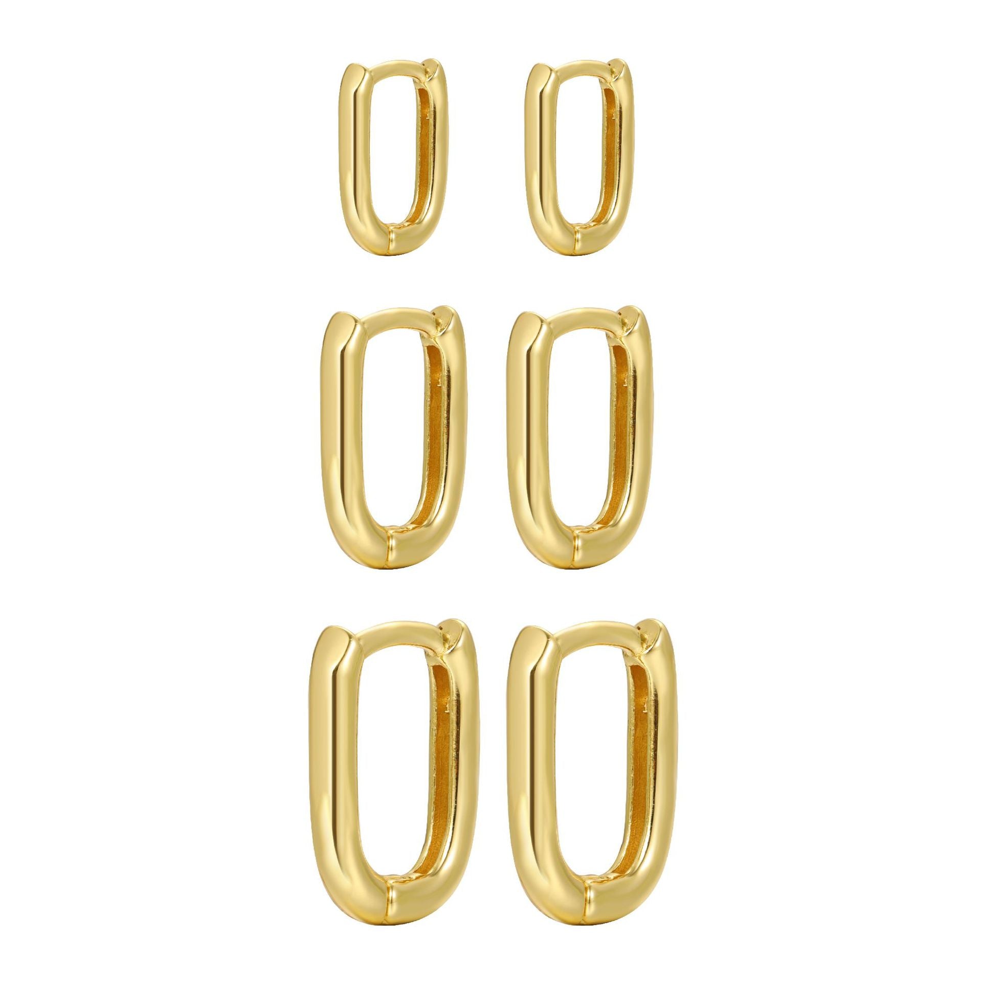 Wholesale Simple Real Gold Plated Creative Arc Earrings