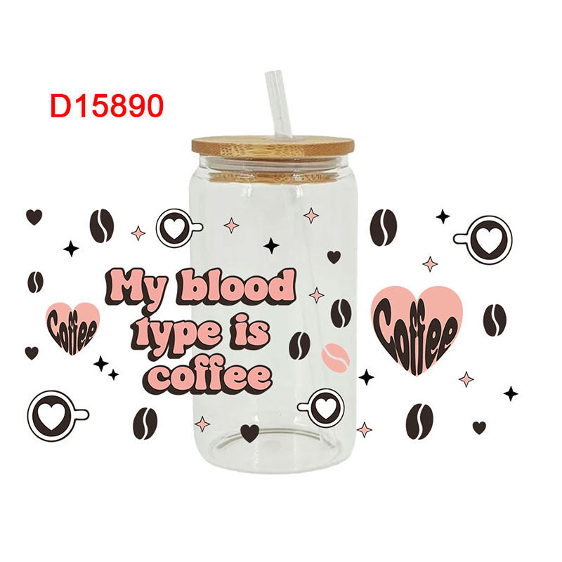 Wholesale Colored Coffee Series 16oz Cup UV DTF Wraps