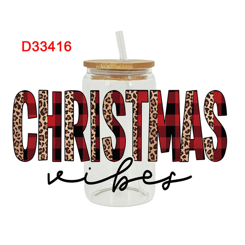 Wholesale Cartoon Christmas Series 16oz Cup UV DTF Wraps