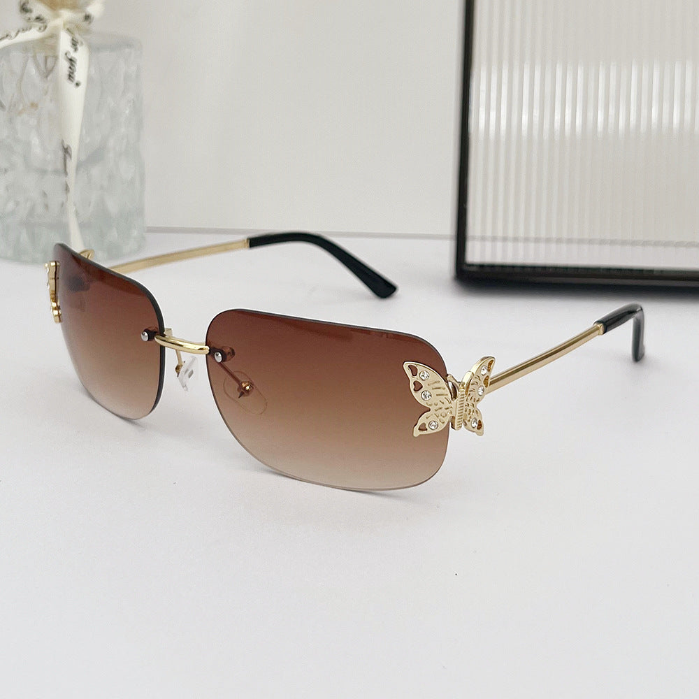 Wholesale Personalized Butterfly Square Frameless Sunglasses