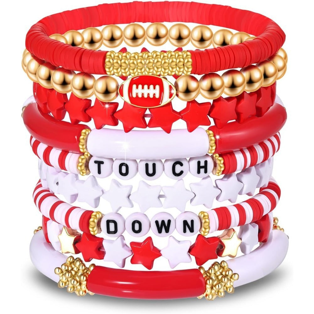 Wholesale rugby multi-layer stackable Bracelet Set