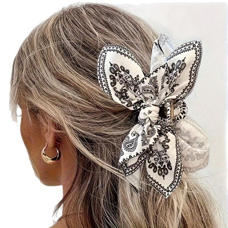 Wholesale Double-sided cashew flower bow hairpin heart clip