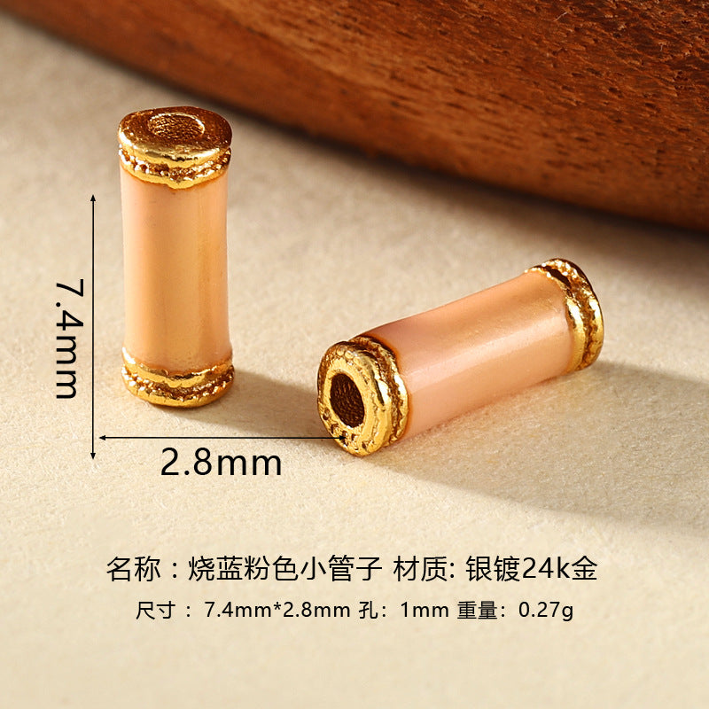 Wholesale DIY enamel multicolor barrel beads spacer beads