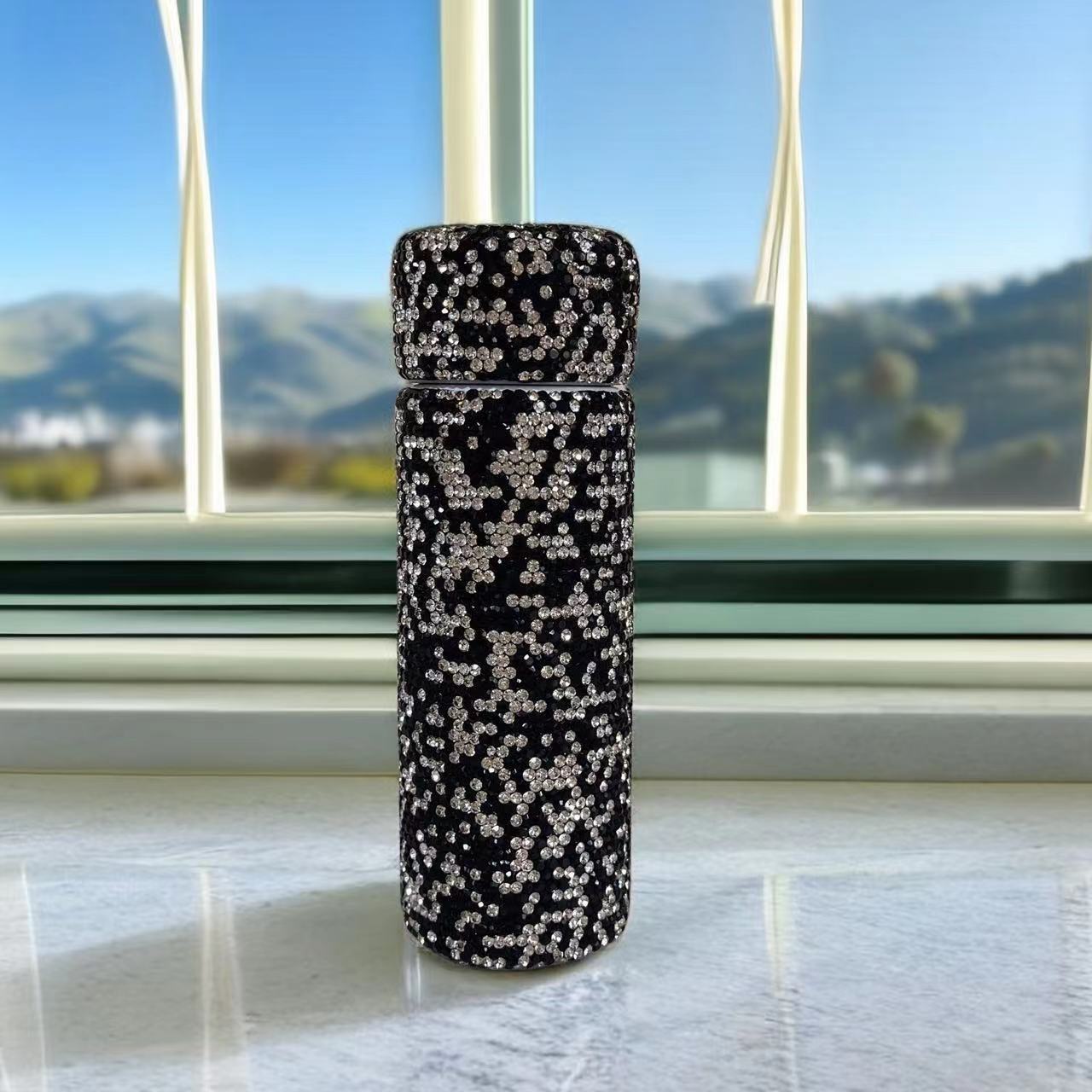 Wholesale 304 stainless steel mini diamond straight cup pocket thermos cup portable and compact