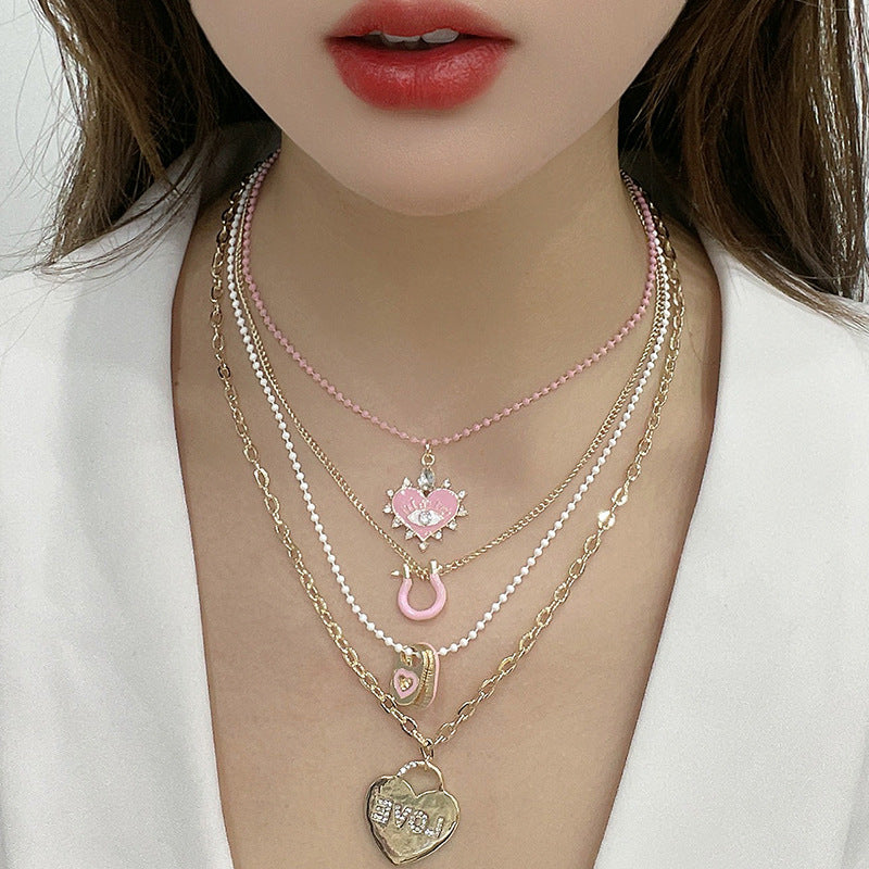 Wholesale Tarot Card Element Multi-layer Stacking Necklaces