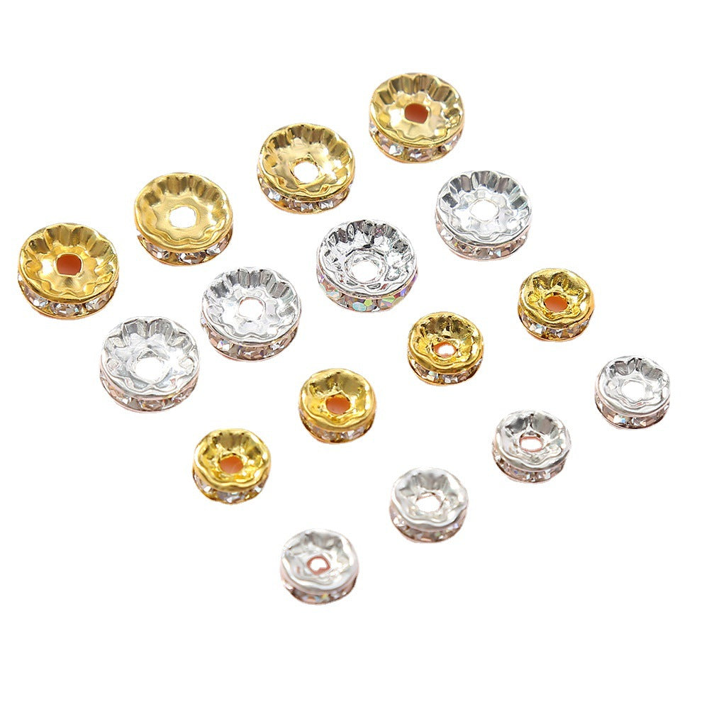 Correos de rueda espaciadores de color del anillo de perforación de 100 piezas al por mayor 6/8/10 mm de cuentas