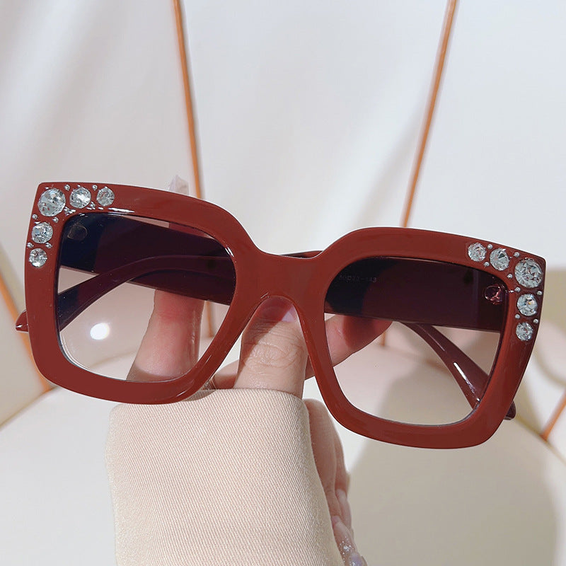 Wholesale Square Diamond Studded Fashion Sunglasses