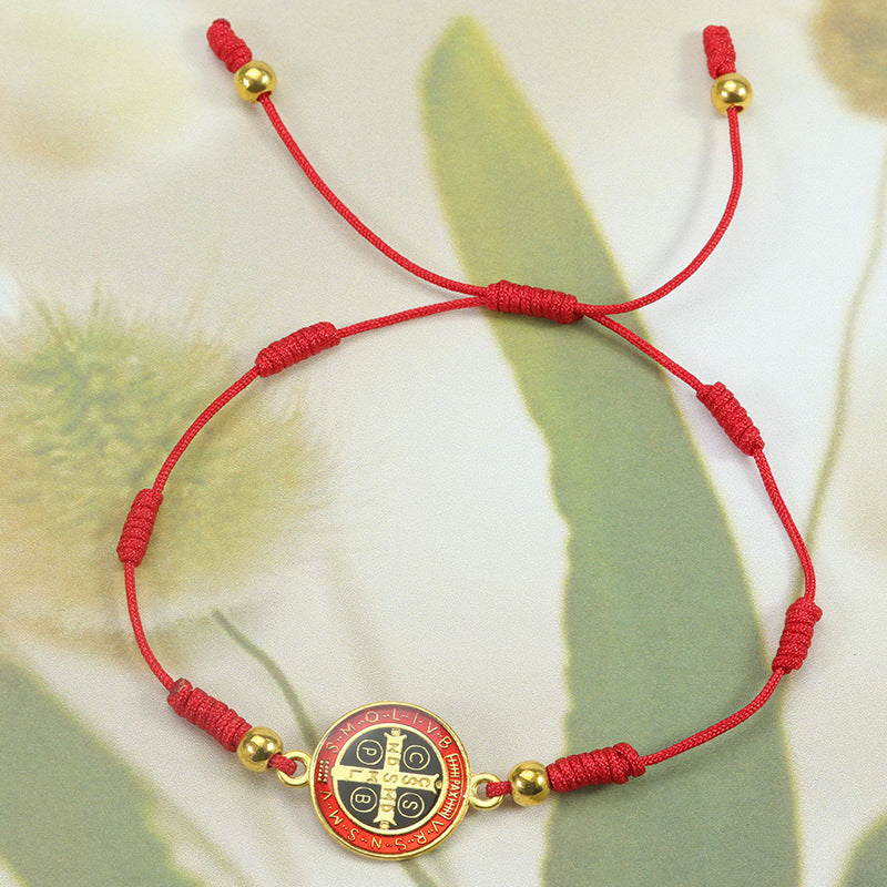 Wholesale Red Rope Braided St. Benedict Bracelet