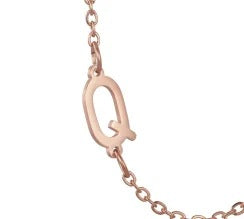 Wholesale 26 Alphabet Gold Up and Down Hole Stainless Steel Necklace