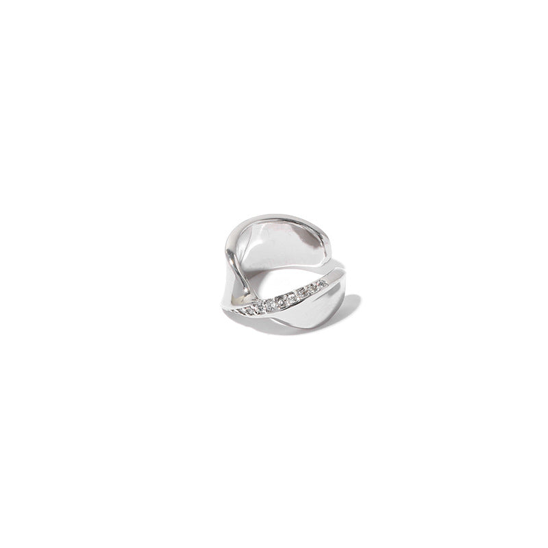 Wholesale Shiny Zircon Inlay Twisted Shape Earbone Clip Earrings