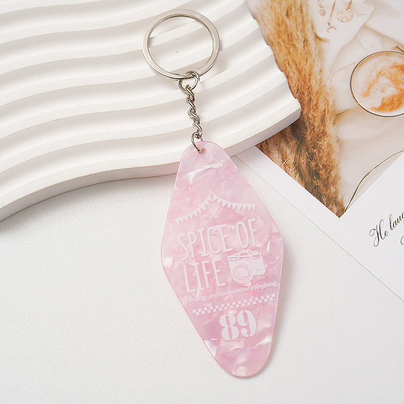 Wholesale Colorful creative acrylic diamond shaped nameplate keychain