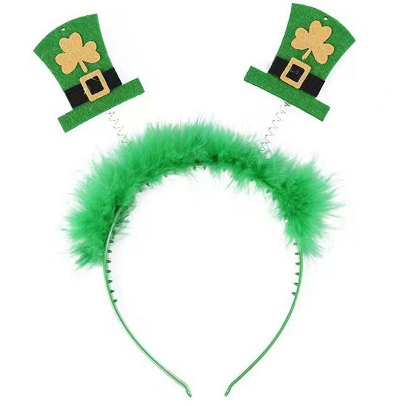 Wholesale St.  Patrick' s Day Green Clover Hat Headband