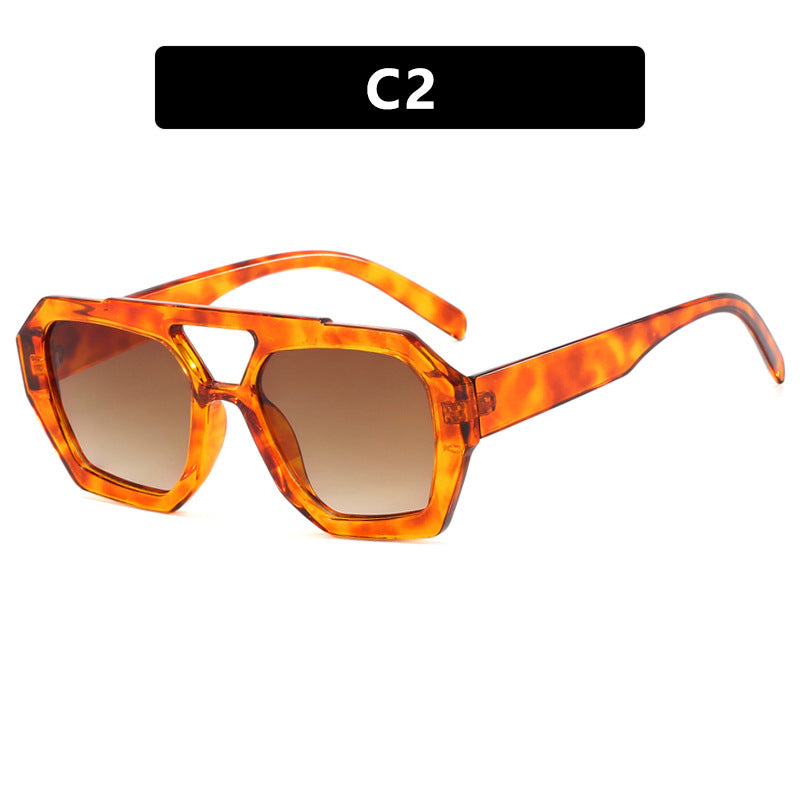 Wholesale of Irregular PC Sunglasses with Double Beams