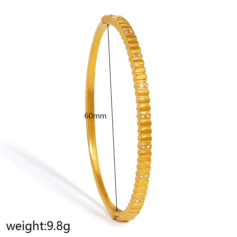 Wholesale minimalist micro-inlaid zircon stacking versatile bracelet