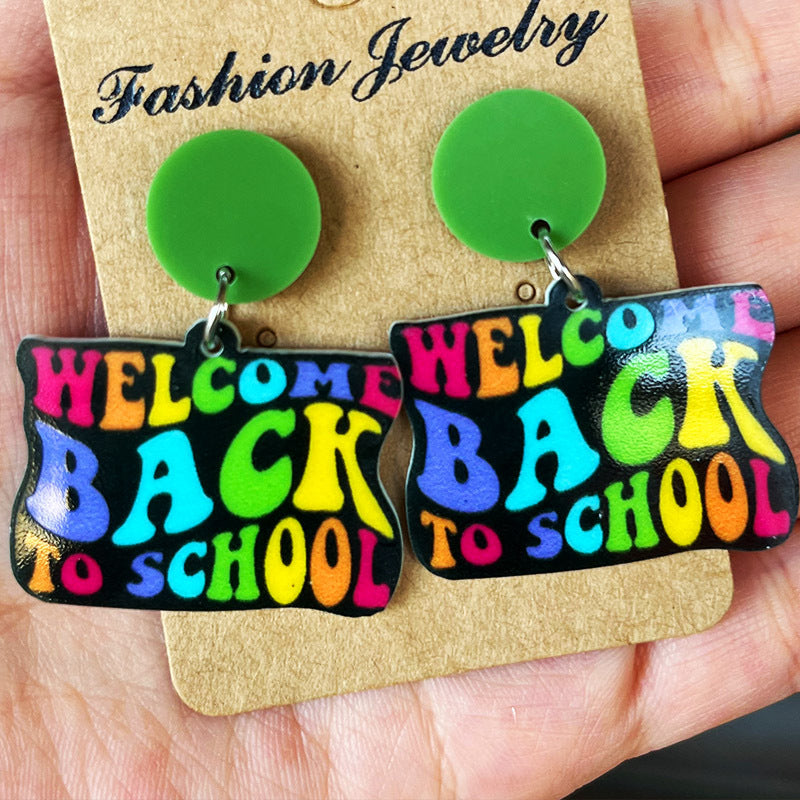 Wholesale 2pairs/pack Pencil Color Acrylic Earrings