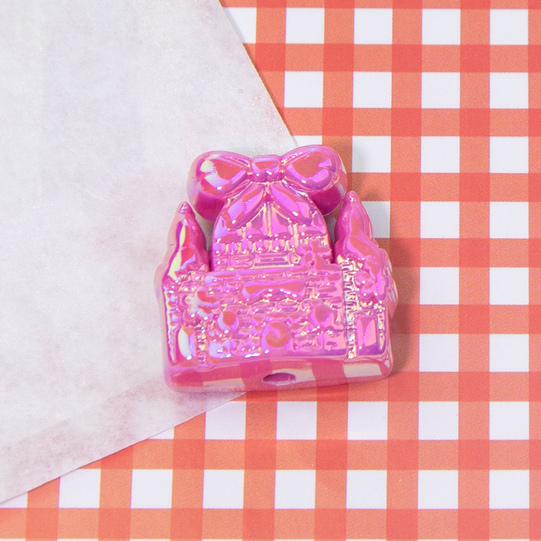 Wholesale Double-sided Engraved Childlike Fantasy Castle Acrylic Beads