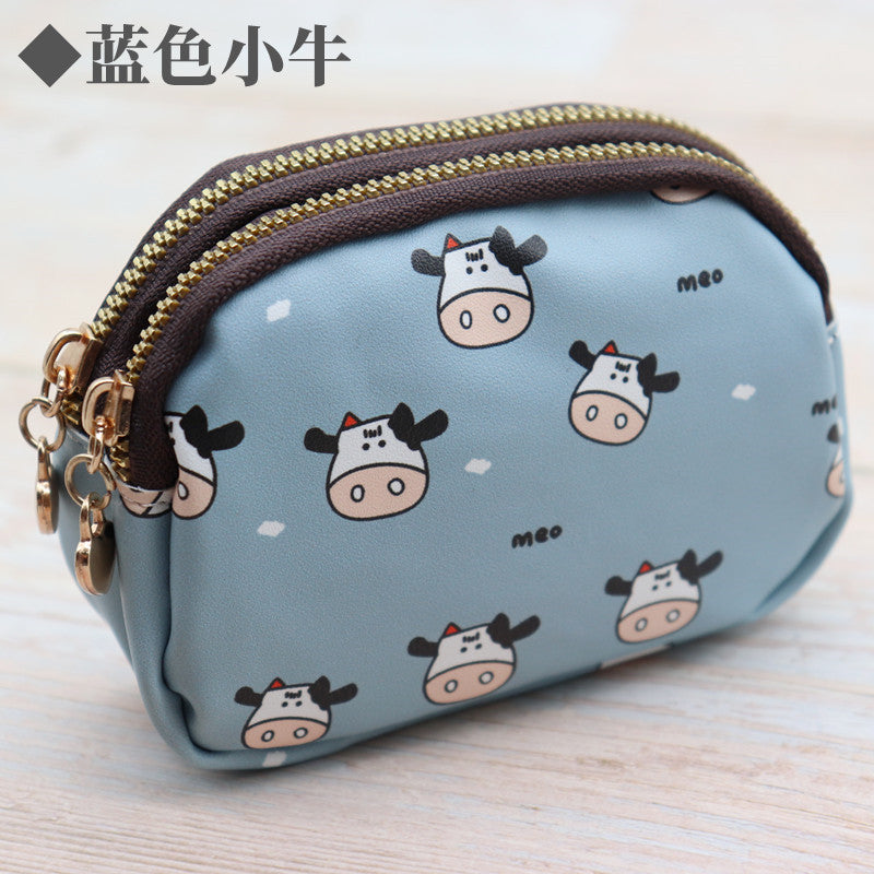 Wholesale Double zipper cute large capacity wallet