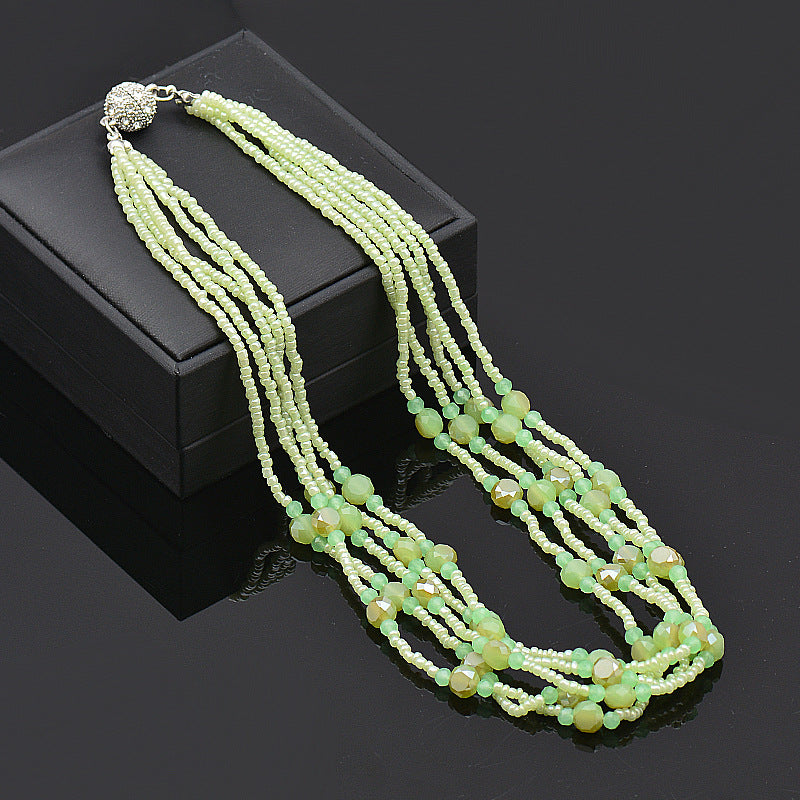 Wholesale Rhinestone Magnetic Clasp Multicolor Crystal Beads Bracelet Necklace