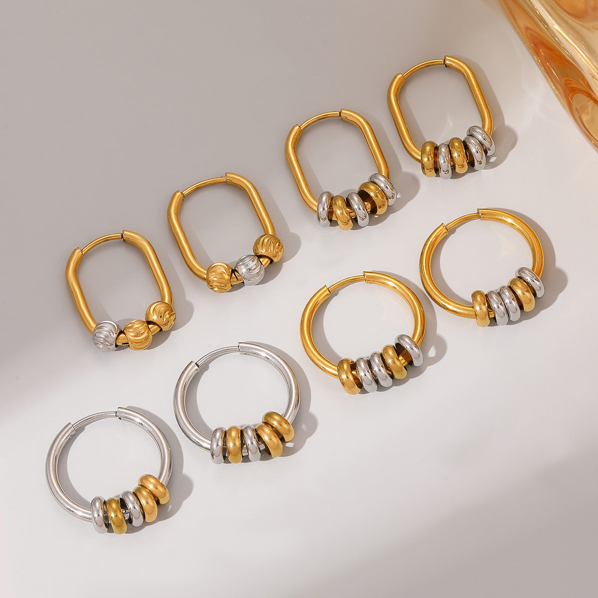Wholesale Stainless Steel Earrings Gold Color Hoops Earrings