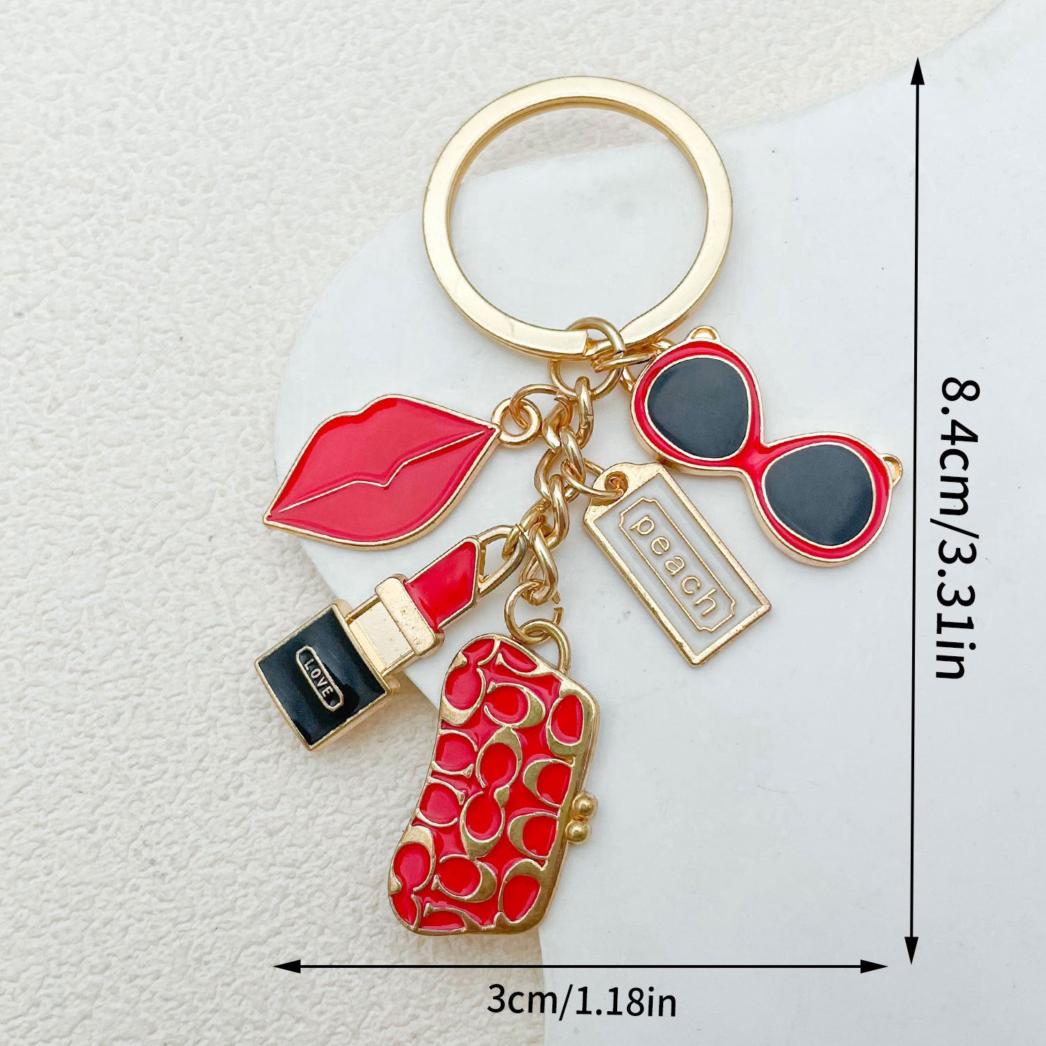 Wholesale  new ladies bag lipstick sunglasses keychain