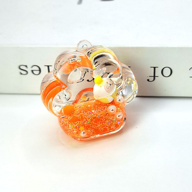 Wholesale Acrylic Oil-filled Double Drift Sand Bottle Key Chain Accessories