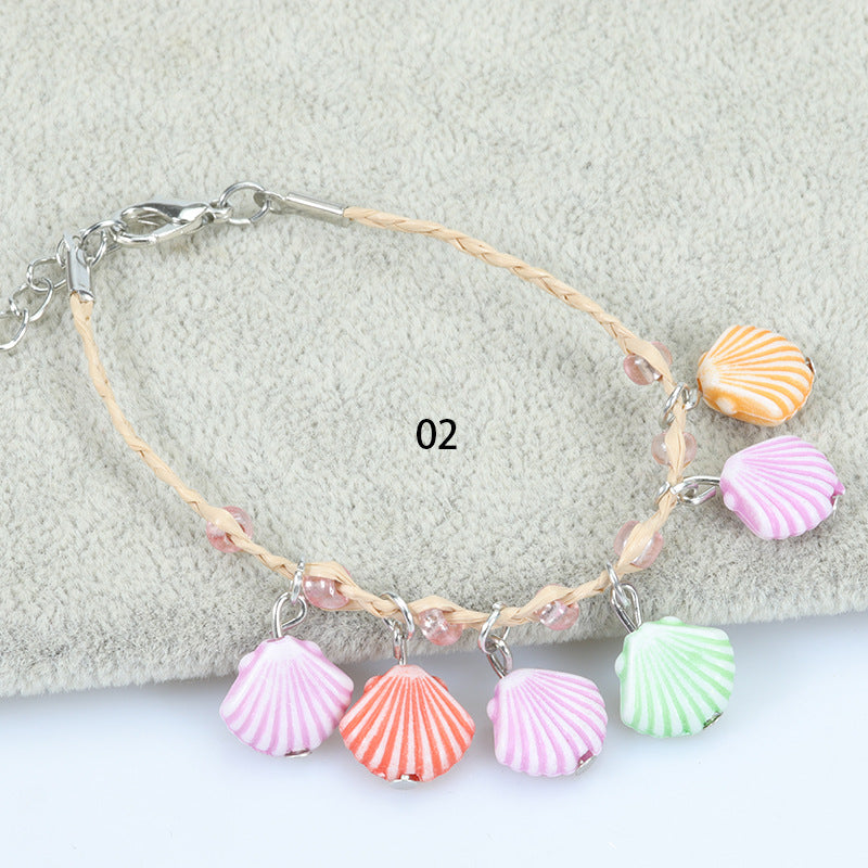 Pulsera de colores de macarrón trenzado de colección de océano al por mayor