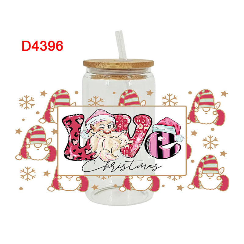 Wholesale Colorful Christmas Series  16oz Cup UV DTF Wraps