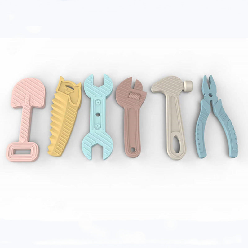 Wholesale Hammer Wrench Pliers Tool Teether Can Be Boiled Soft Silicone Baby Teething Stick
