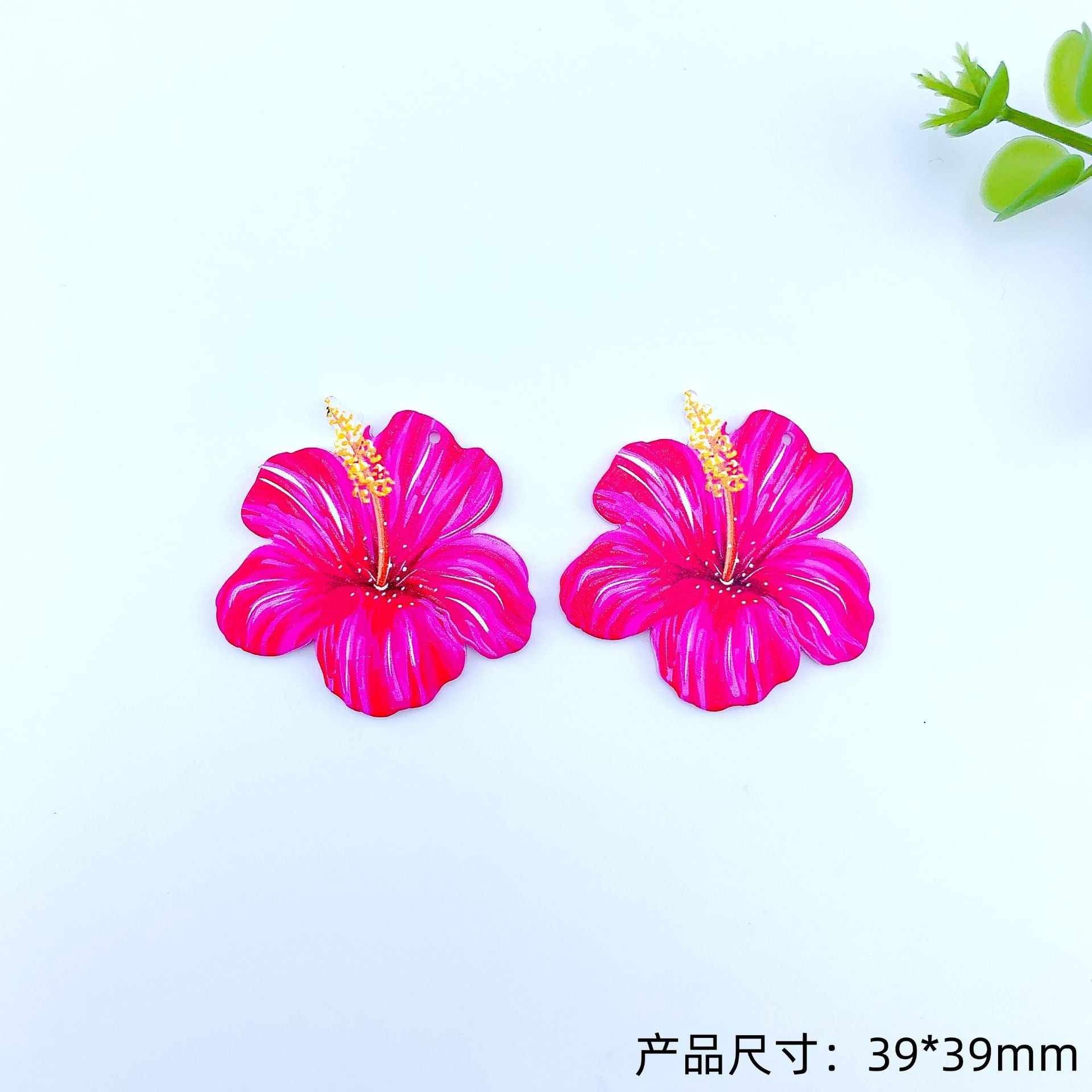Wholesale 30pcs Small Flower Contrast Double-sided Ink Painting Handmade DIY Jewelry Accessories