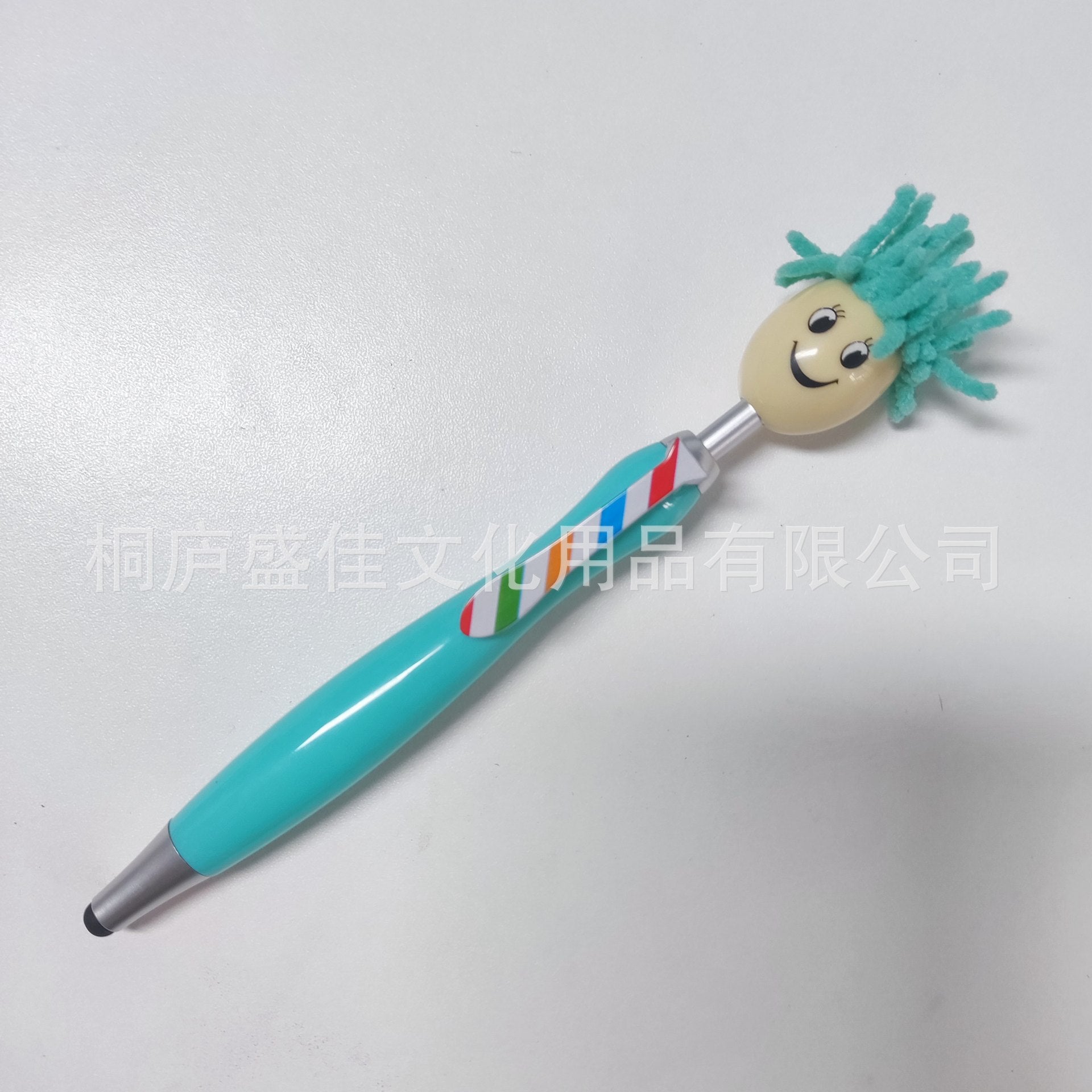 Wholesale Cartoon Plush Doll Mops, Smiling Face, Three in One Touch Ballpoint Pen