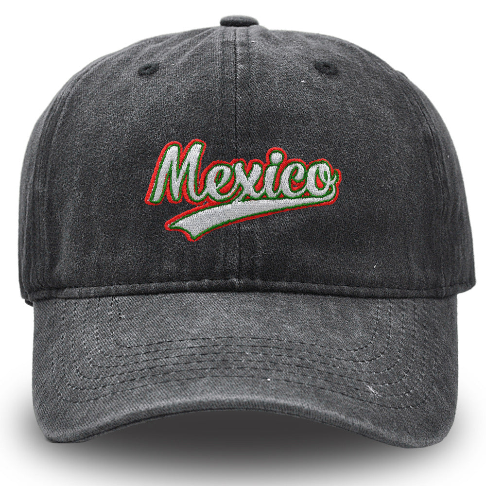 Wholesale Embroidered Mexico Washed Casual Sun Visor Baseball Cap