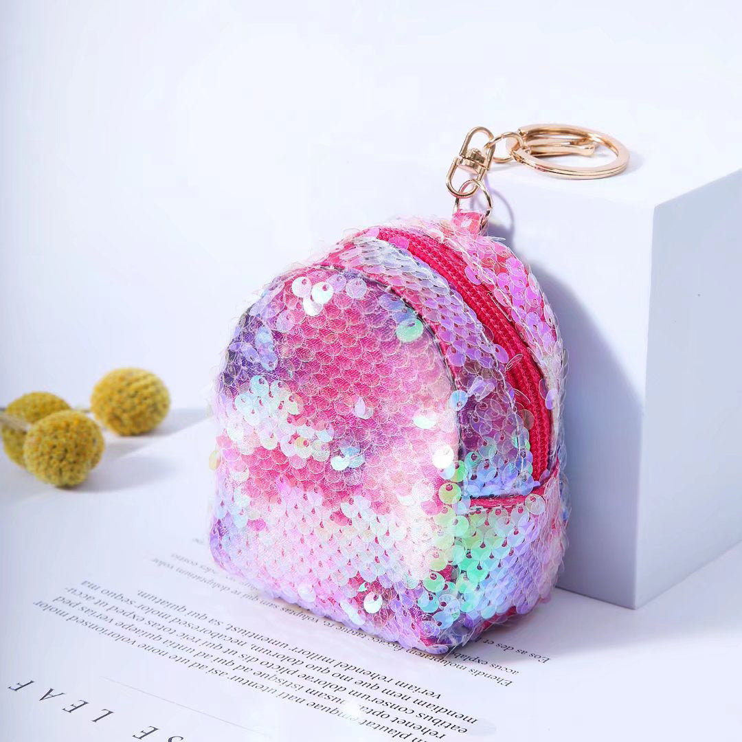 Wholesale Sequins Cute Mini Purse Keychain