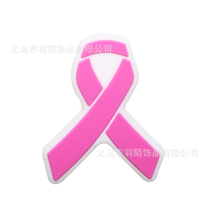 Wholesale 20pcs Cartoon Ribbon Publicity Prevention Awareness Warning Badge Silicone Beads