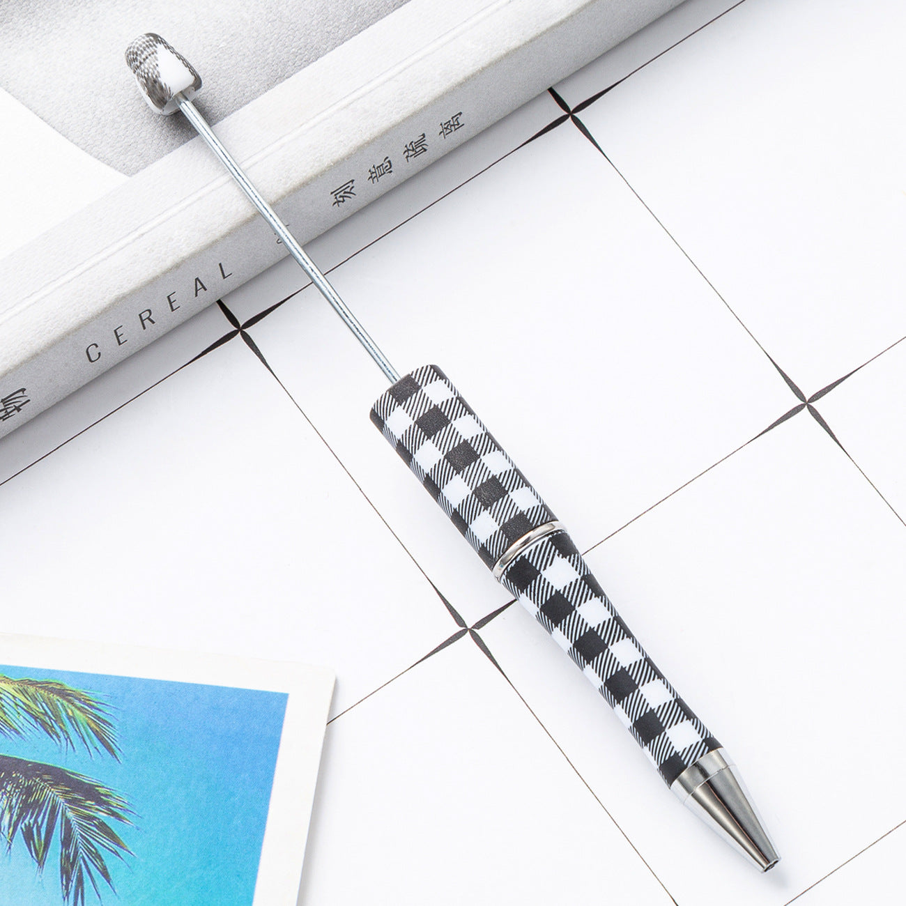 Wholesale 1000pcs Beadable Pens Cow Print Leopard Print Christmas Plastic Pen DIY for Beaded