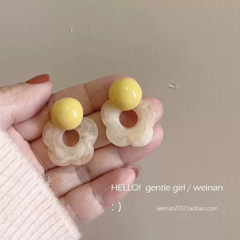 Wholesale Beach holiday style straw sunflower earrings