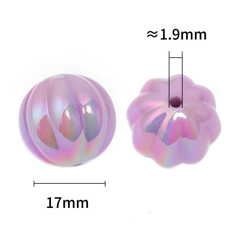 Wholesale 100pcs Marble Solid Pumpkin UV Plated Acrylic DIY Beads