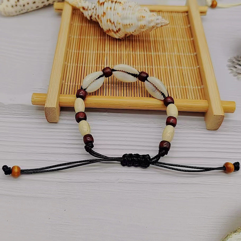 Wholesale Bohemian Braided Natural Shell Hand Knotted Bracelet