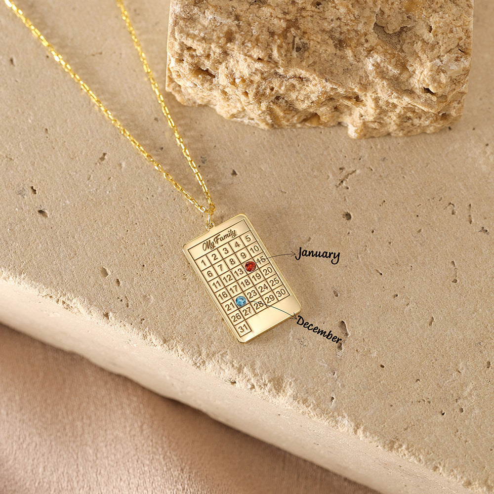 卸売 DIY 誕生石日付ステンレス鋼セーター チェーン